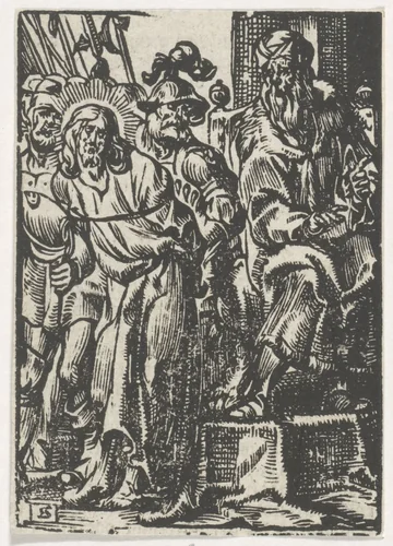 Christus voor Pilatus by Jan Christoffel Jegher, print, 1649