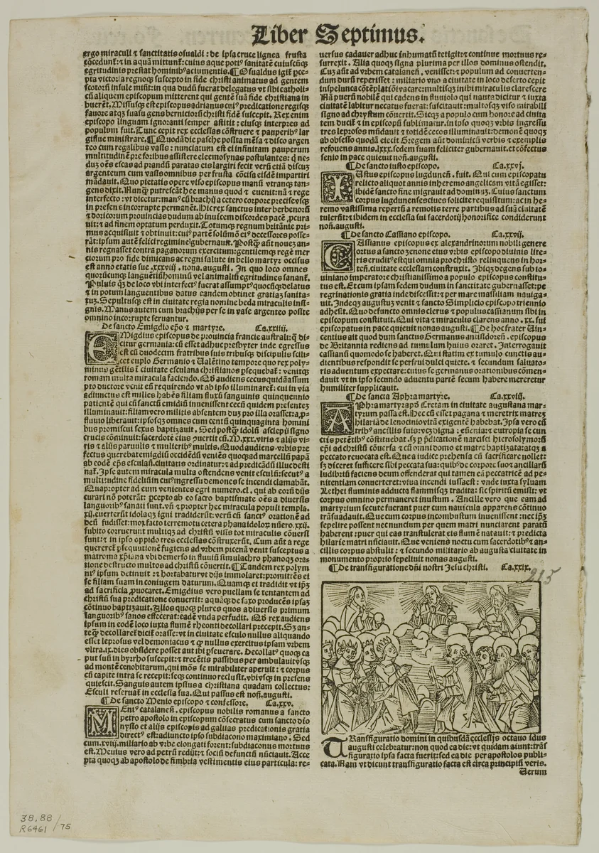 Leaf from Catalogus Sanctorum by Petrus Natalibus, plate 75 from Woodcuts from Books of the XVI Century by Unknown Artist, print, 1542