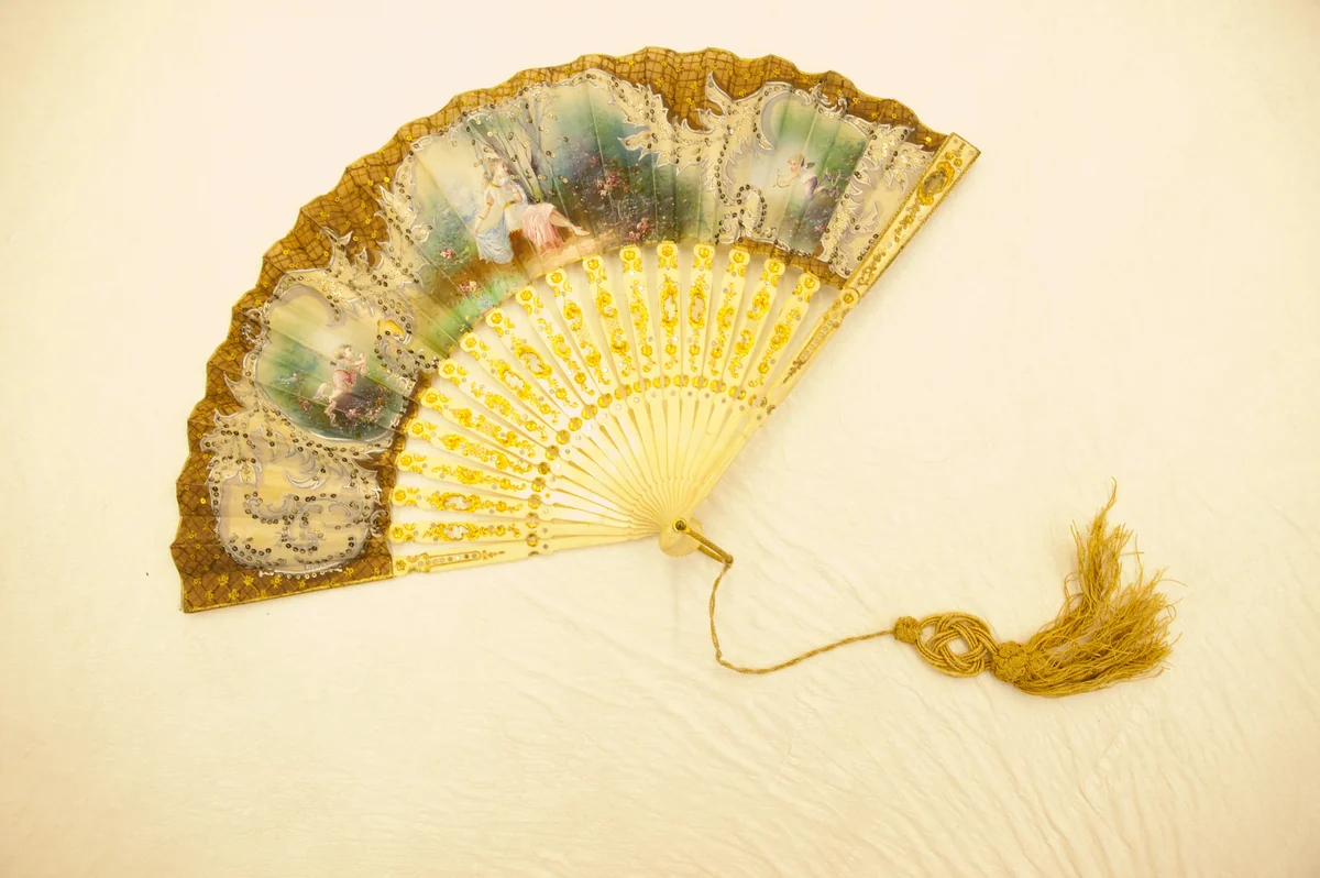 Fan by France, textile, 1875-1900