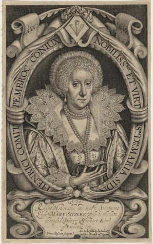 Mary Sidney, Countess of Pembroke by Simon van de Passe, print, 1595-1647