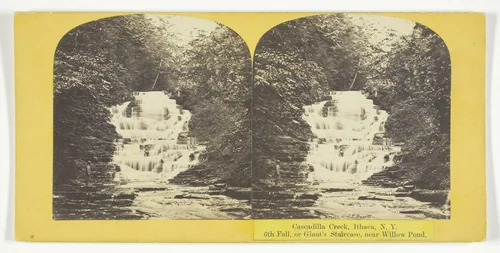 Cascadilla Creek, Ithaca, N.Y. 6th Fall, or Giant's Staircase, near Willow Pond by J. C. Burritt, photograph, 1860-1865