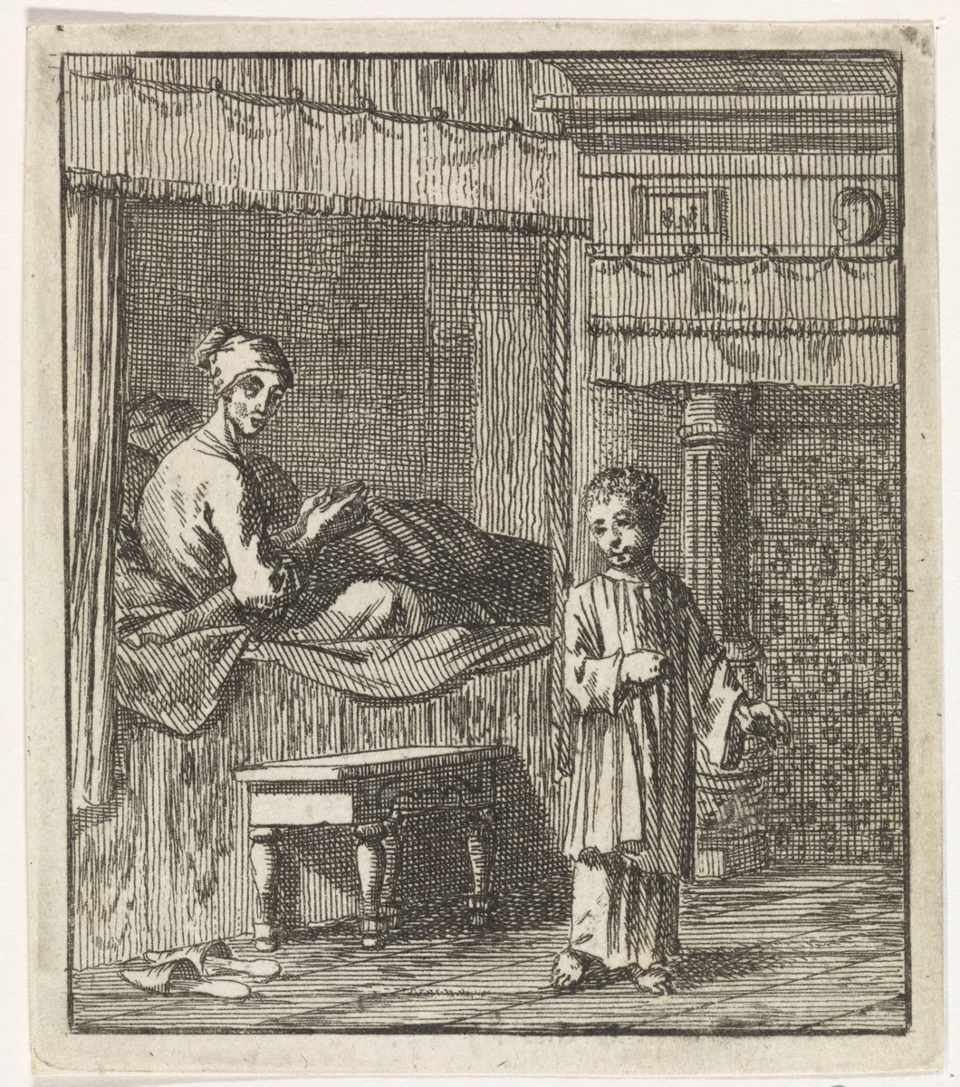 Wonderbaarlijke genezing van Jeske Klaes by Jan Luyken, print, 1709