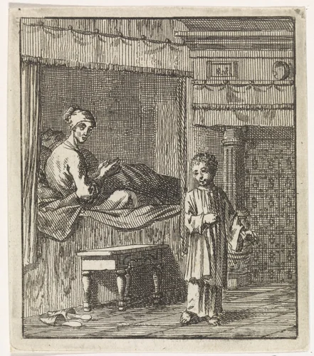 Wonderbaarlijke genezing van Jeske Klaes by Jan Luyken, print, 1709