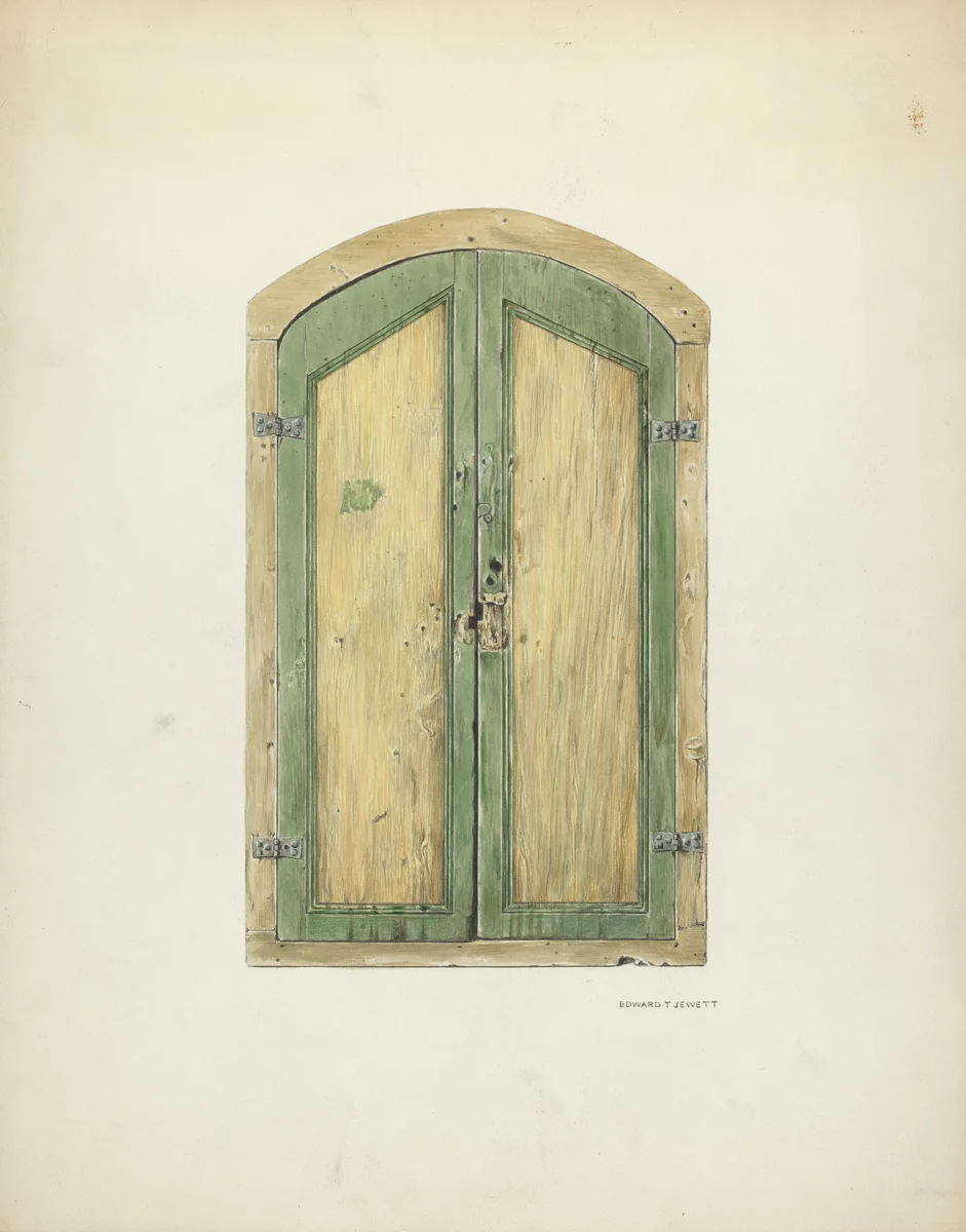 Painted Wooden Shutter by Edward Jewett, index of american design, 1937