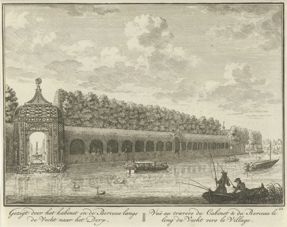 Berceau in de tuin van Huis ter Meer te Maarssen by Hendrik de Leth, print, 1740