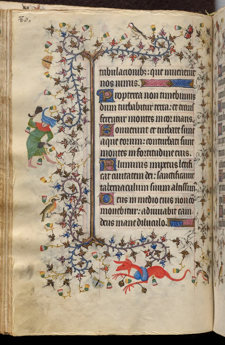 Hours of Charles the Noble, King of Navarre (1361-1425): fol. 40v, Text by Master of the Brussels Initials and Associates, book, 1400-1410