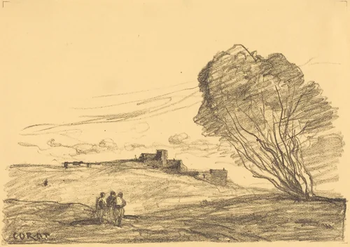 The Isolated Fort (Le Fort detache) by Jean-Baptiste-Camille Corot, print, 1874