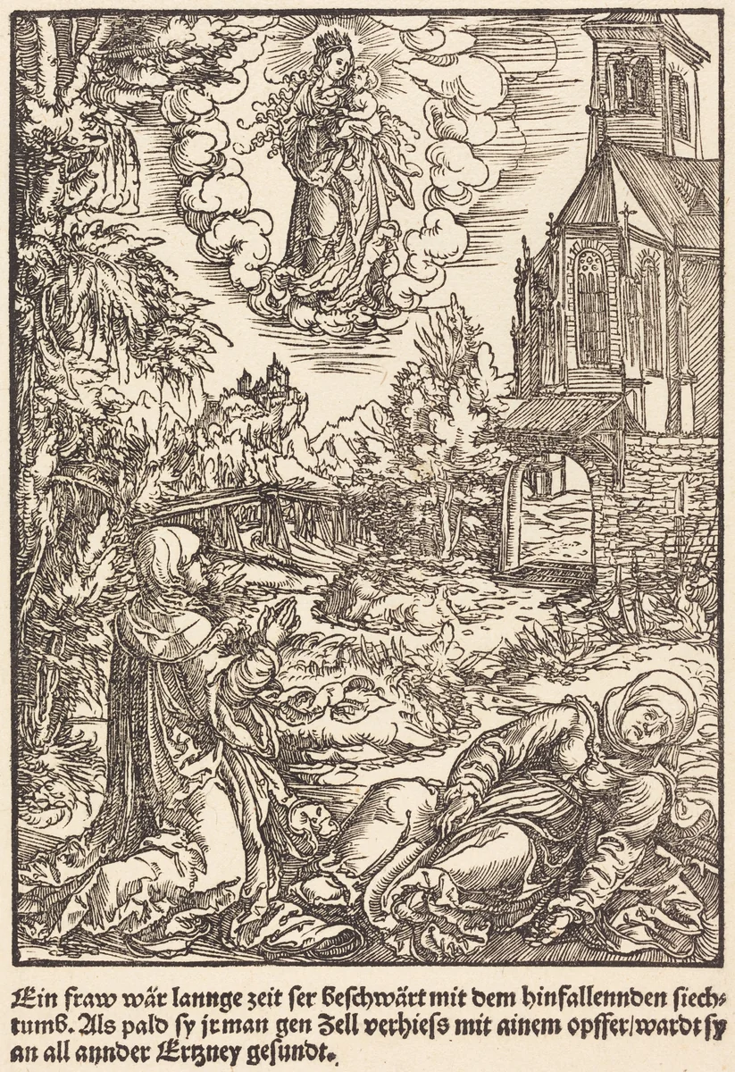 Ein Frau war lannge Zeit ... by Master of the Miracles of Mariazell, print, 1503