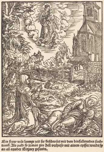 Ein Frau war lannge Zeit ... by Master of the Miracles of Mariazell, print, 1503