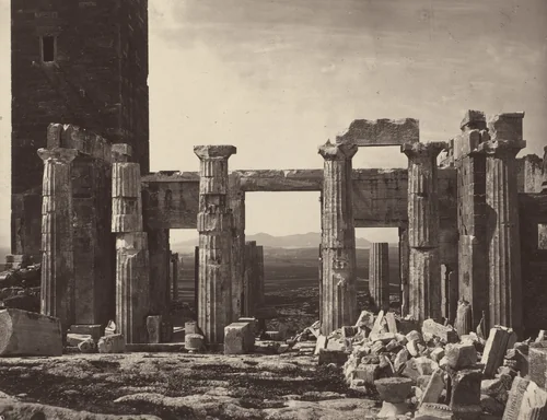 The Eastern Facade of the Propylaea by William James Stillman, photograph, 1869