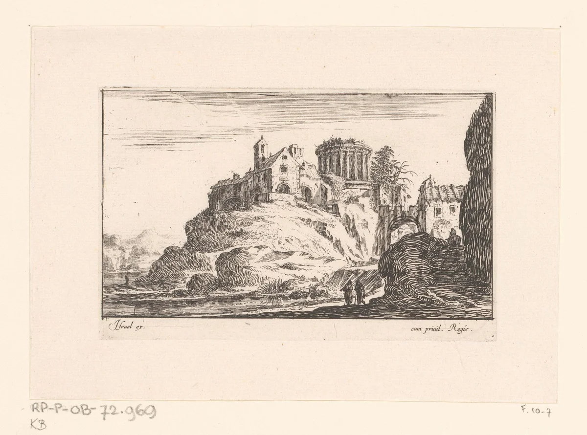 Gezicht op de tempel van de Sibille by Israël Silvestre, print, 1643
