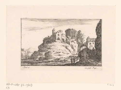 Gezicht op de tempel van de Sibille by Israël Silvestre, print, 1643