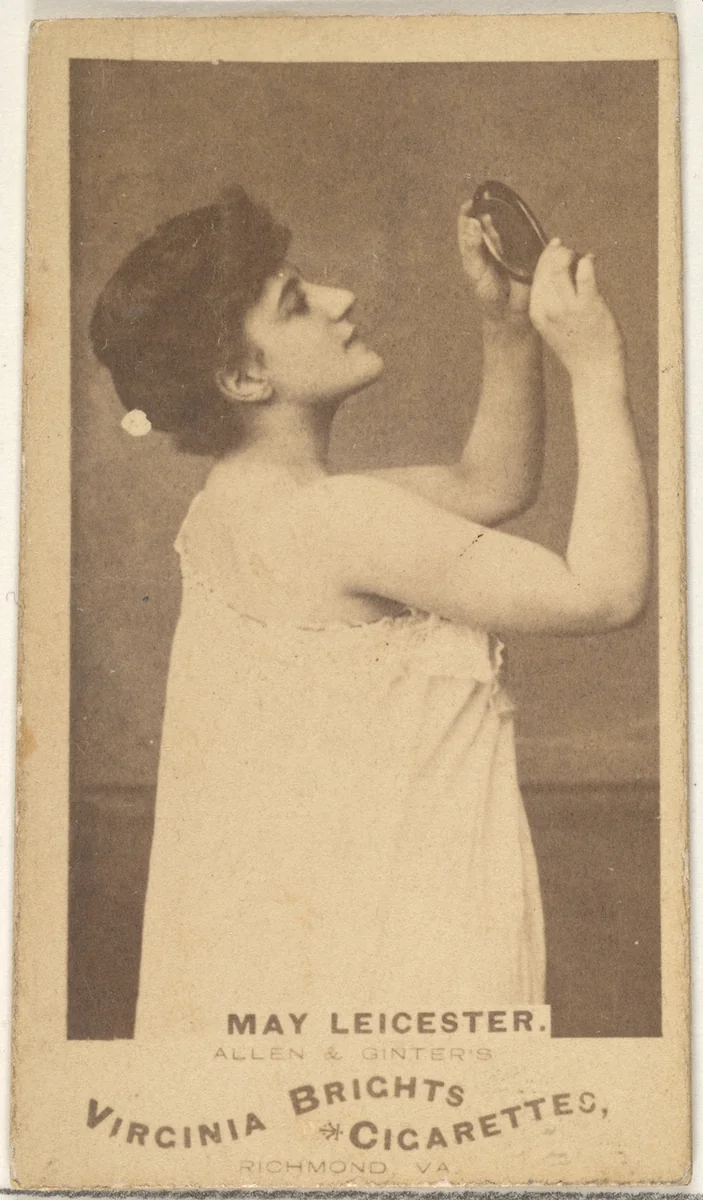 May Leicester, from the Actors and Actresses series (N45, Type 1) for Virginia Brights Cigarettes by Allen & Ginter, photograph, 1885-1891