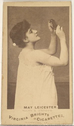 May Leicester, from the Actors and Actresses series (N45, Type 1) for Virginia Brights Cigarettes by Allen & Ginter, photograph, 1885-1891