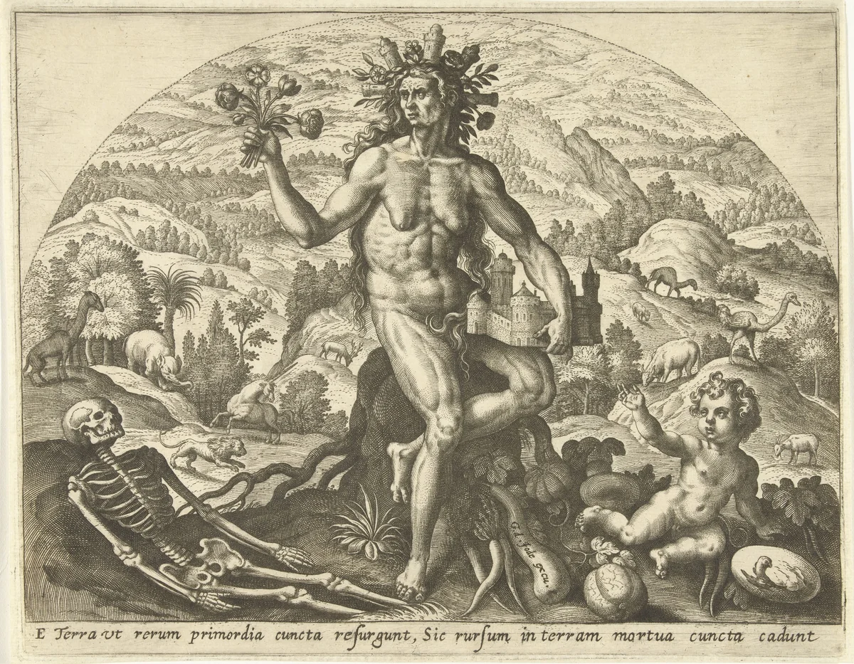 Aarde by Adriaen Collaert, print, 1580-1584