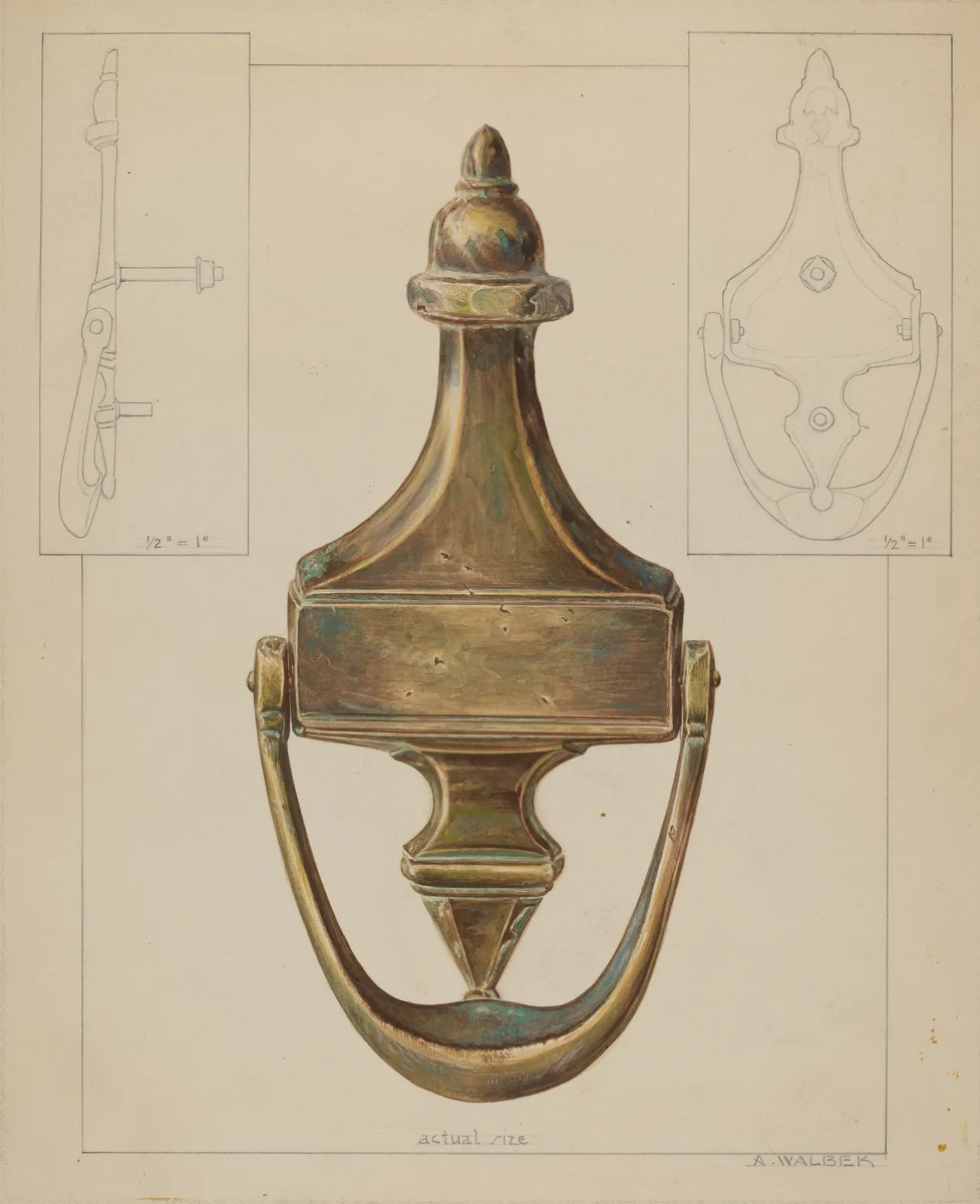 Door Knocker by Alfred Walbeck, index of american design, 1937