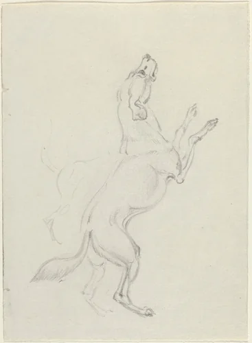 A Hound Jumping by James Seymour, drawing, 1743