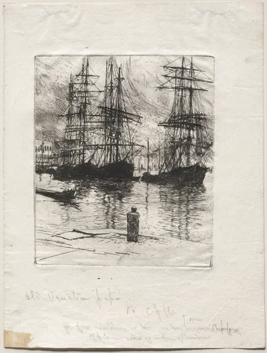Three Ships, Venice by Otto H. Bacher, print, 1880