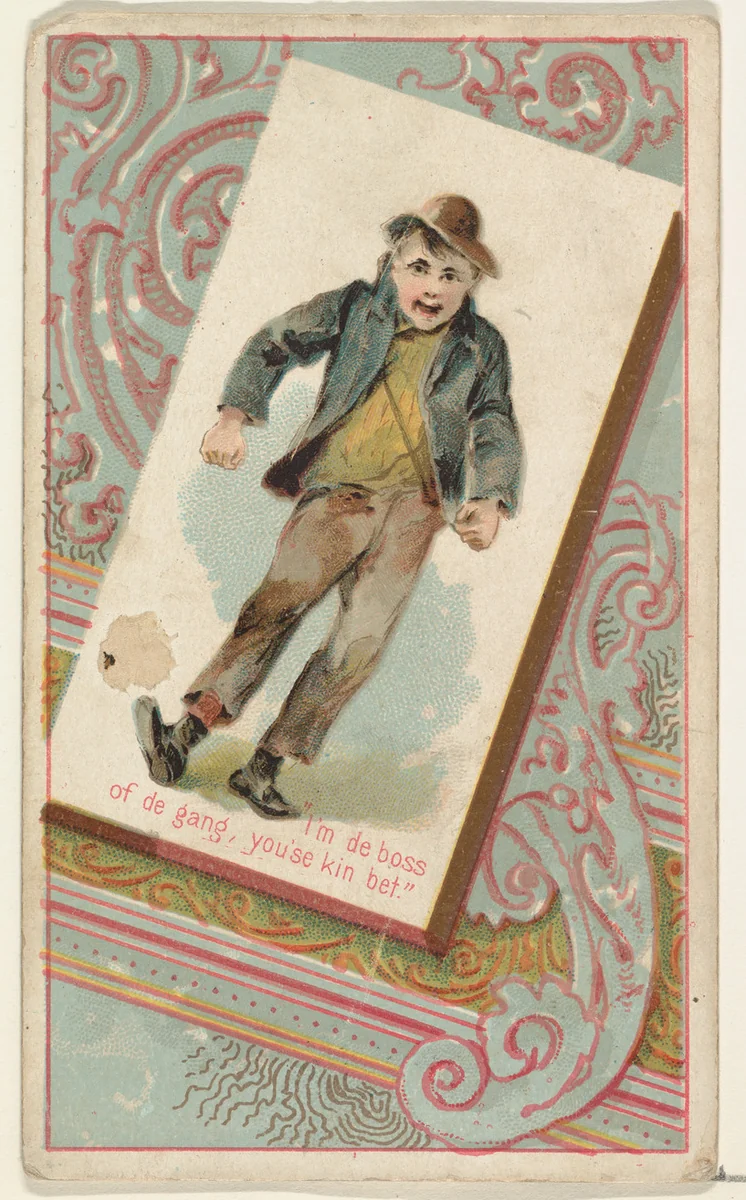 "I'm de boss of de gang, you'se kin bet," from the Terrors of America set (N136) issued by Duke Sons & Co. to promote Honest Long Cut Tobacco by W. Duke, Sons & Co., print, 1888-1889