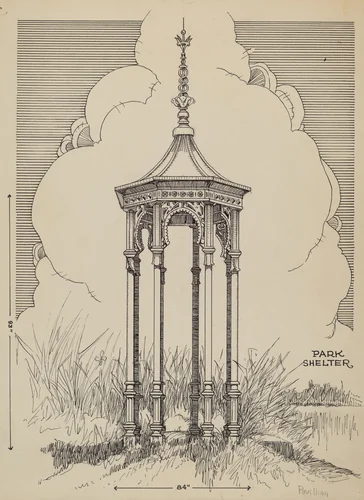 Cast Iron Pavilion by Thomas Byrne, index of american design, 1936