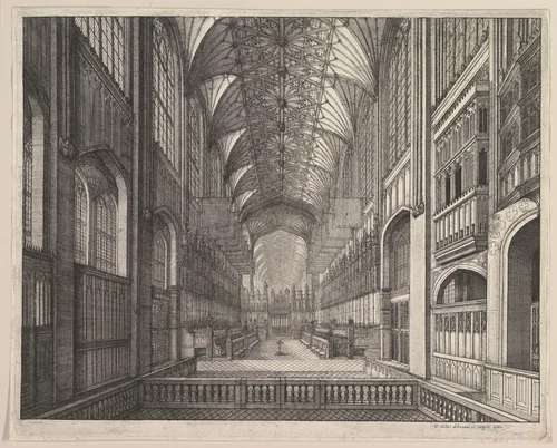 St. George's Chapel Choir, Windsor (from Elias Ashmole's "The Order of the Garter," 1672) by Wenceslaus Hollar, print, 1663