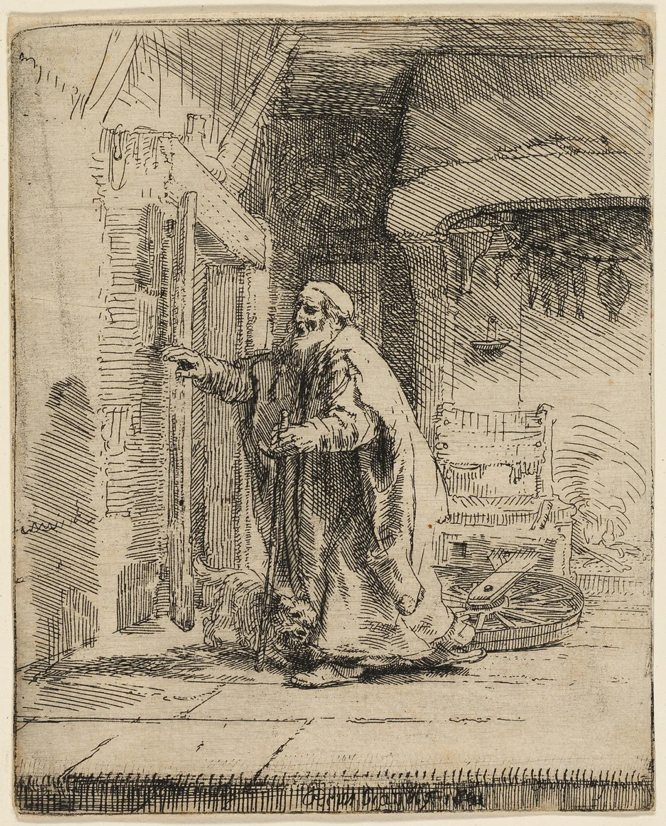 The Blindness of Tobit: The Larger Plate by Rembrandt van Rijn, print, 1651