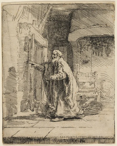 The Blindness of Tobit: The Larger Plate by Rembrandt van Rijn, print, 1651