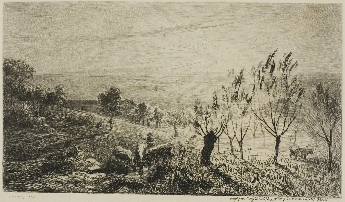 Sunrise by Charles-François Daubigny, print, 1850
