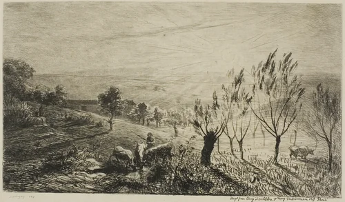 Sunrise by Charles-François Daubigny, print, 1850