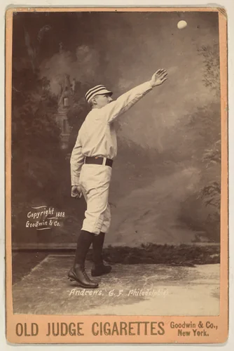 Andrews, Center Field, Philadelphia, from the series Old Judge Cigarettes by Goodwin & Company, photograph, 1888
