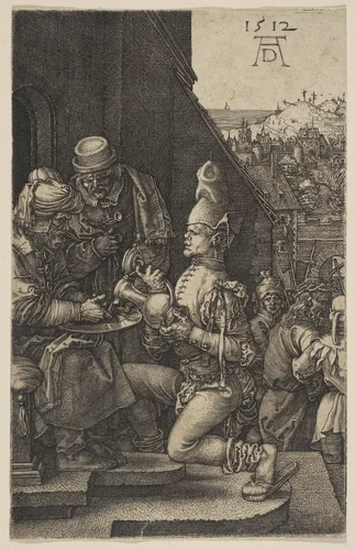 Pilate Washing His Hands, from "The Passion" by Albrecht Dürer, print, 1512