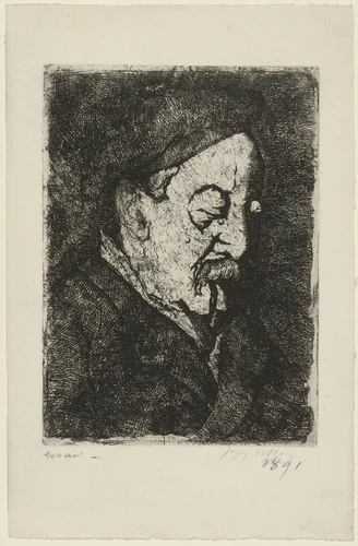 Portrait du peintre-graveur Émile Nicolle by Jacques Villon, print, 1891