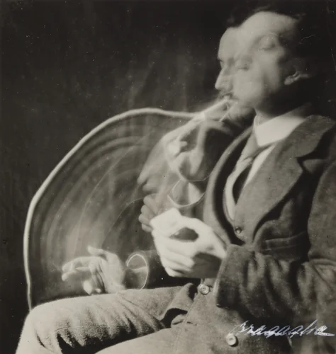 The Smoker–The Match–The Cigarette by Anton Giulio Bragaglia, Arturo Bragaglia, photograph, 1911