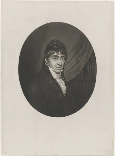 Portret van Willem Bilderdijk by Willem Grebner, print, 1794-1866