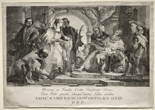 The Saints of the Crotta Family by Giovanni Domenico Tiepolo, print, 1747-1804