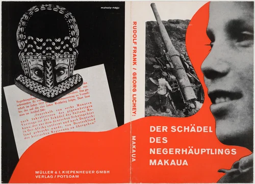 "Der Schädel des Negerhäuptlings Makaua" by Rudolf Frank and Georg Lichey by László Moholy-Nagy, design, 1920
