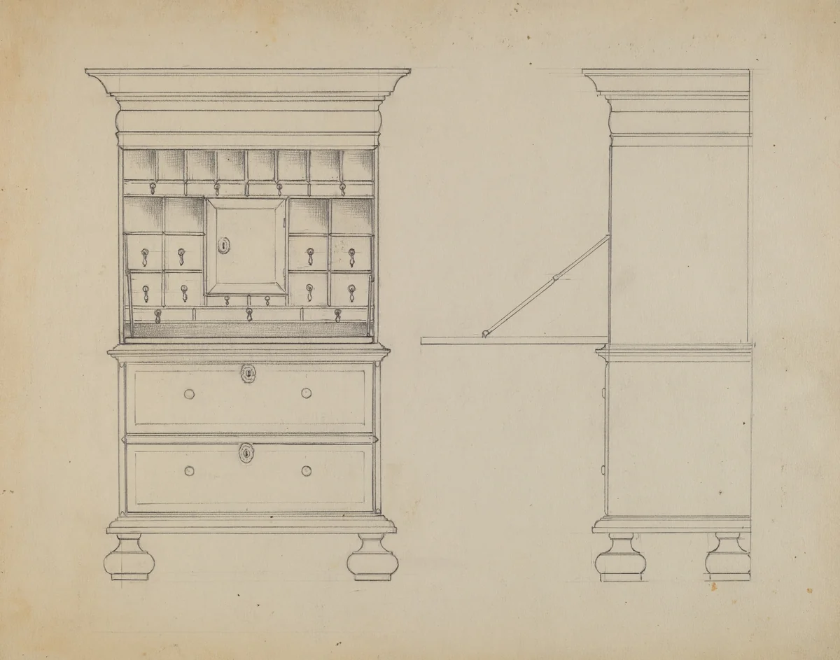 Desk by Bernard Gussow, index of american design, 1935-1942