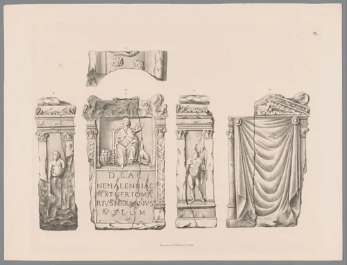 Nehalennia-altaar, pl. 9 by Tiemen Hooiberg, print, 1843-1845