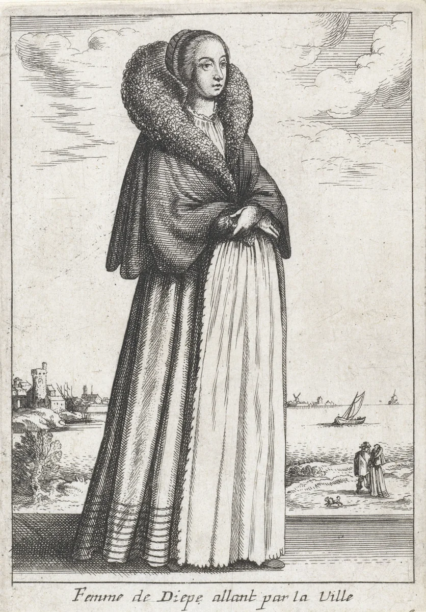Femme de Diepe allant par la Ville by anonymous, print, 1662