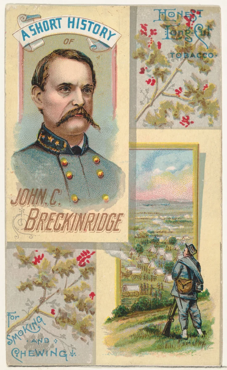 A Short History of General John C. Breckinridge, from the Histories of Generals series (N114) issued by W. Duke, Sons & Co. to promote Honest Long Cut Smoking and Chewing Tobacco by W. Duke, Sons & Co., print, 1888