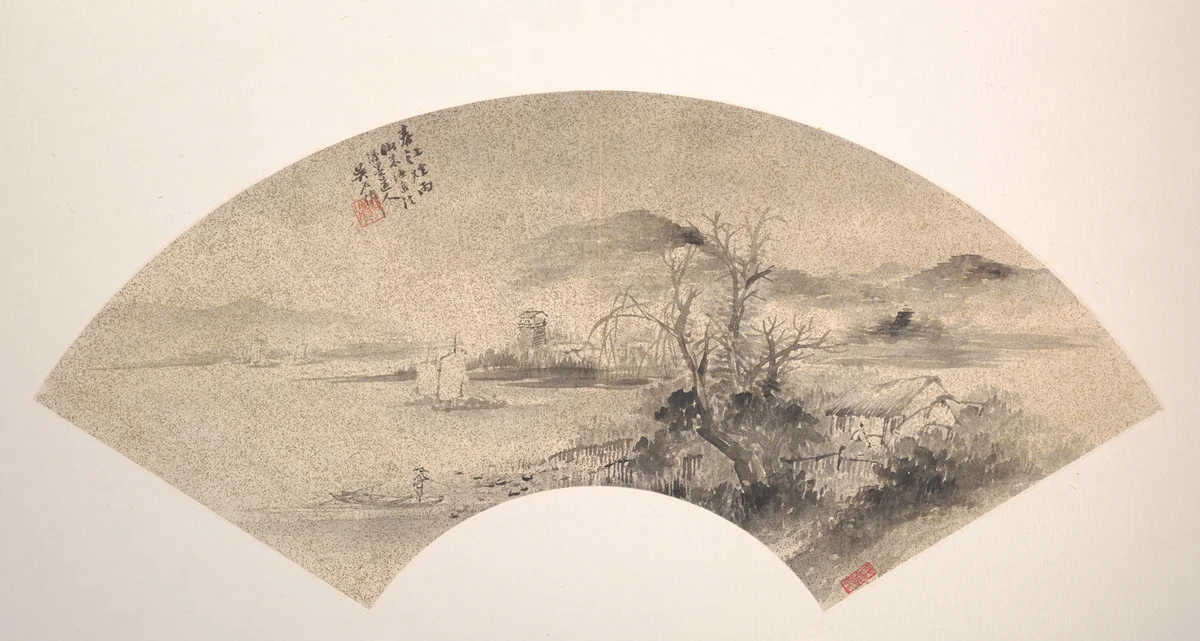 Misty Rain on the River in Spring by Wu Shixian, painting, 1816-1916