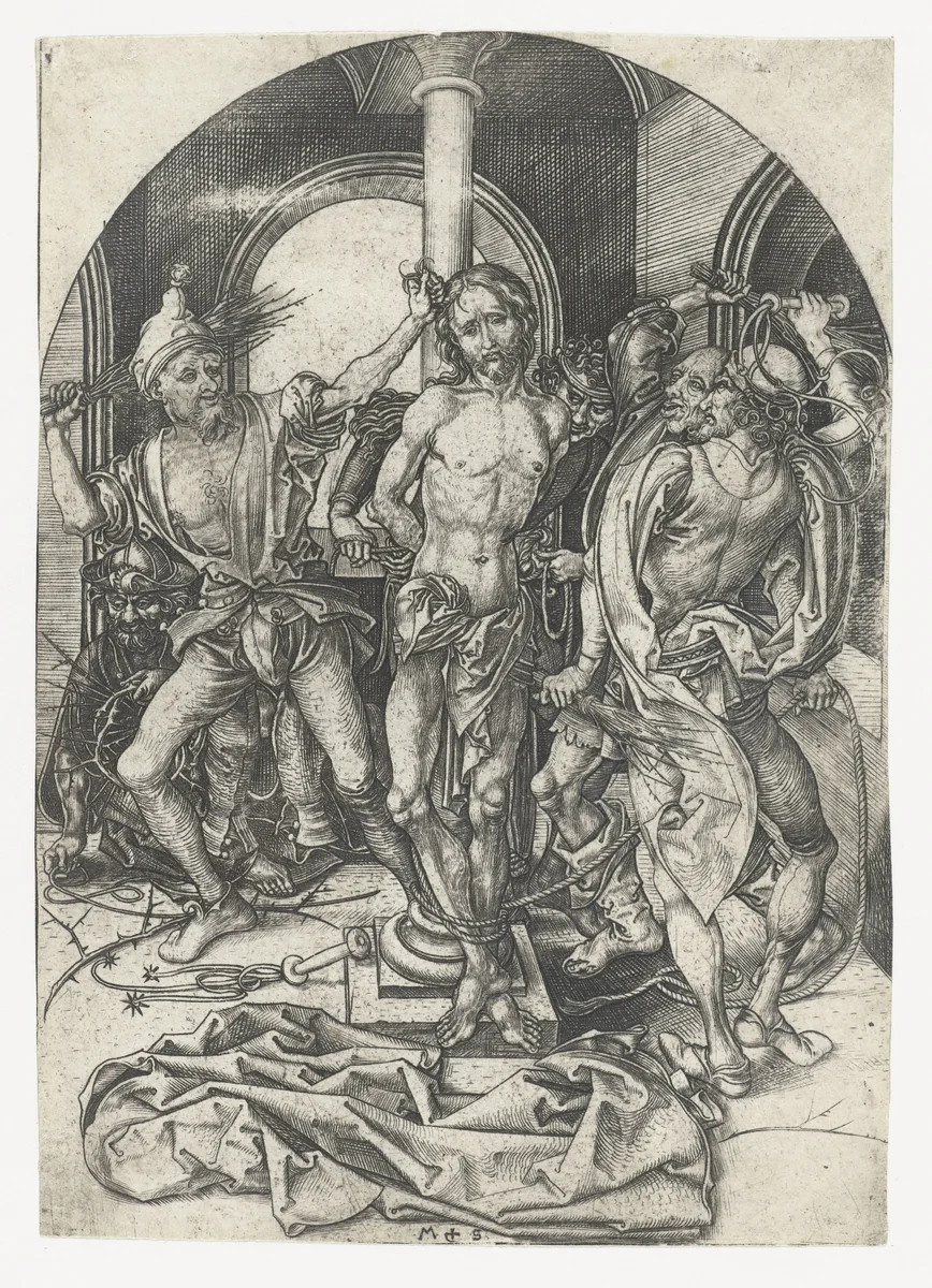 De geseling by Unknown, print, 1470-1491