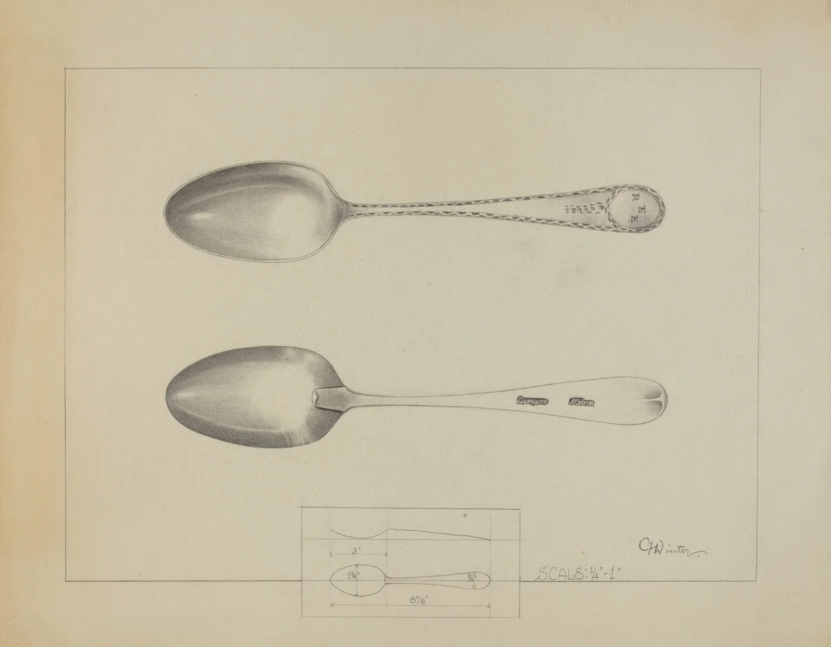 Silver Spoon by Charlotte Winter, index of american design, 1936