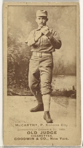 John A. McCarty, Pitcher, Kansas City Cowboys, from the Old Judge series (N172) for Old Judge Cigarettes by Goodwin & Company, photograph, 1888