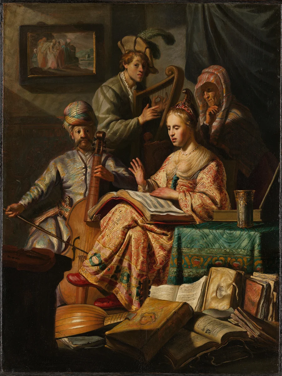 Musical Company by Rembrandt van Rijn, painting, 1626