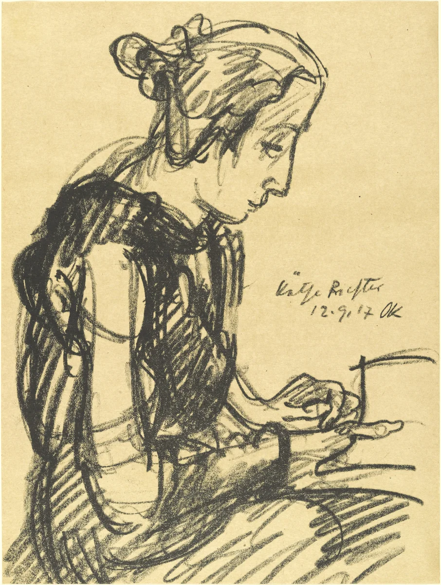 Käthe Richter (plate, loose leaf) from the periodical Das Kunstblatt, vol. 1, no. 10 (Oct 1917) by Oskar Kokoschka, print, 1917