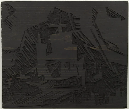 Woodblock for The Departure (Die Ausfahrt) by Lyonel Feininger, print, 1919