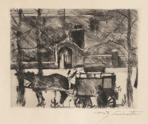 Milchwagen (Milk Wagon) by Lovis Corinth, print, 1916