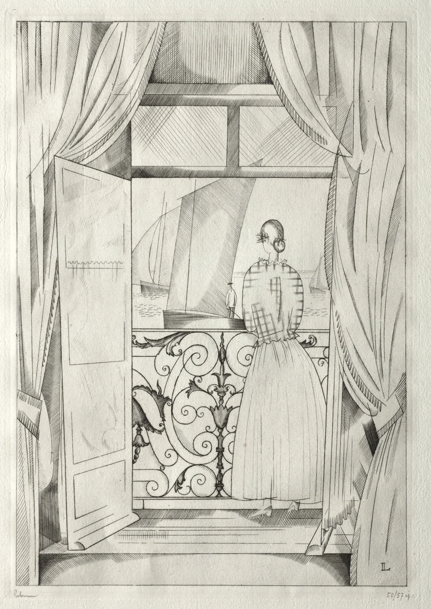 The Balcony over the Sea by Jean-Émile Laboureur, print, 1923
