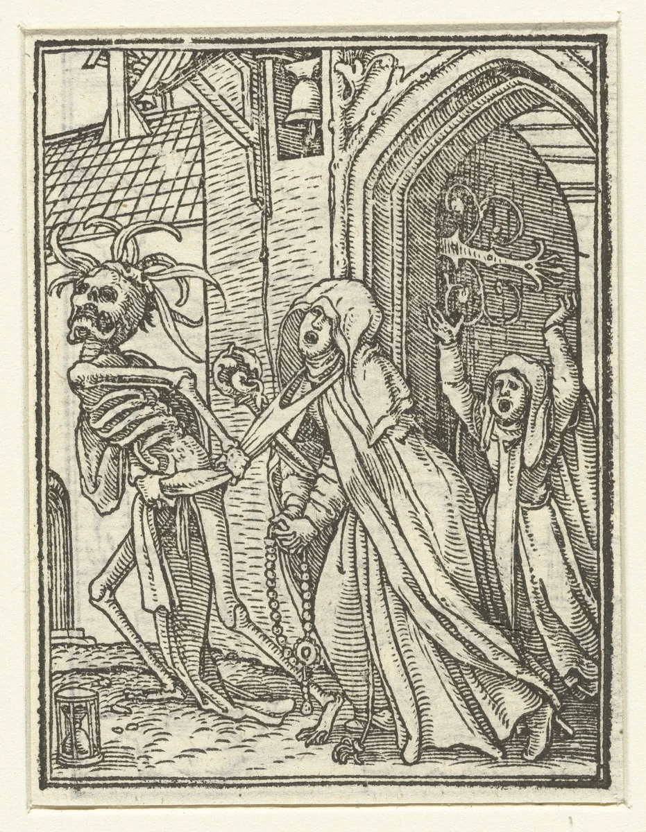 Abdis en de Dood by Hans Holbein, print, 1524-1526